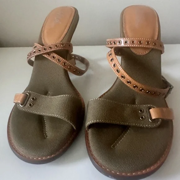 Wild Pair Brown and Tan Strappy high heel Sandals - Picture 4 of 15